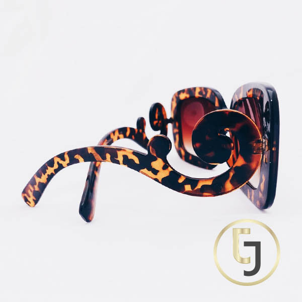 "Retro Chick meets Hollywood" Brown Curl Sunglasses