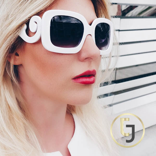 "Retro Chic meets Hollywood" White Curl Sunglasses