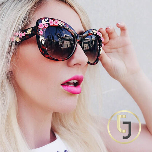 Pink Flower Sunglasses