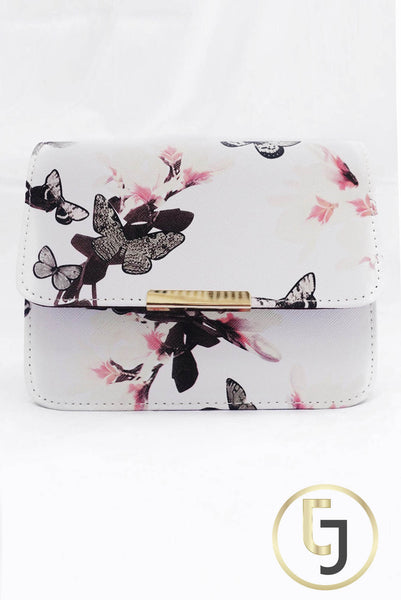 Julia Jolie Signature Clutch - White Butterfly