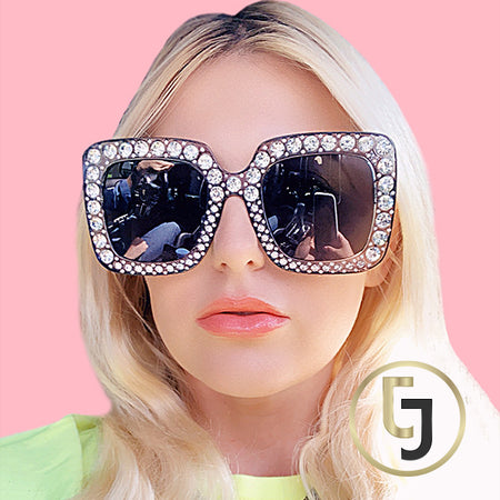 Julia Jolie Beverly Hills Sunglasses - Exclusive Edition- Shine like a Diamond- Black