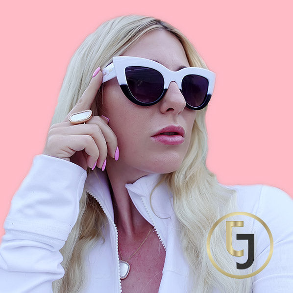 Julia Jolie Beverly Hills Sunglasses- Exclusive Editon - "White Summer Babe"